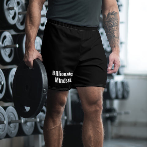 ( Billionaire Mindset ) Men's Athletic Long Black Shorts