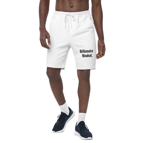 ( Billionaire Mindset ) Men's White fleece shorts
